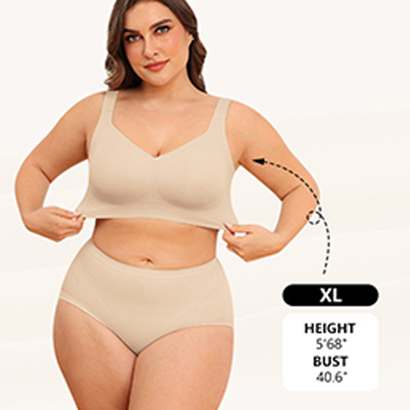 Soutien-gorge sans armature, sans coutures et à couverture totale pour femme