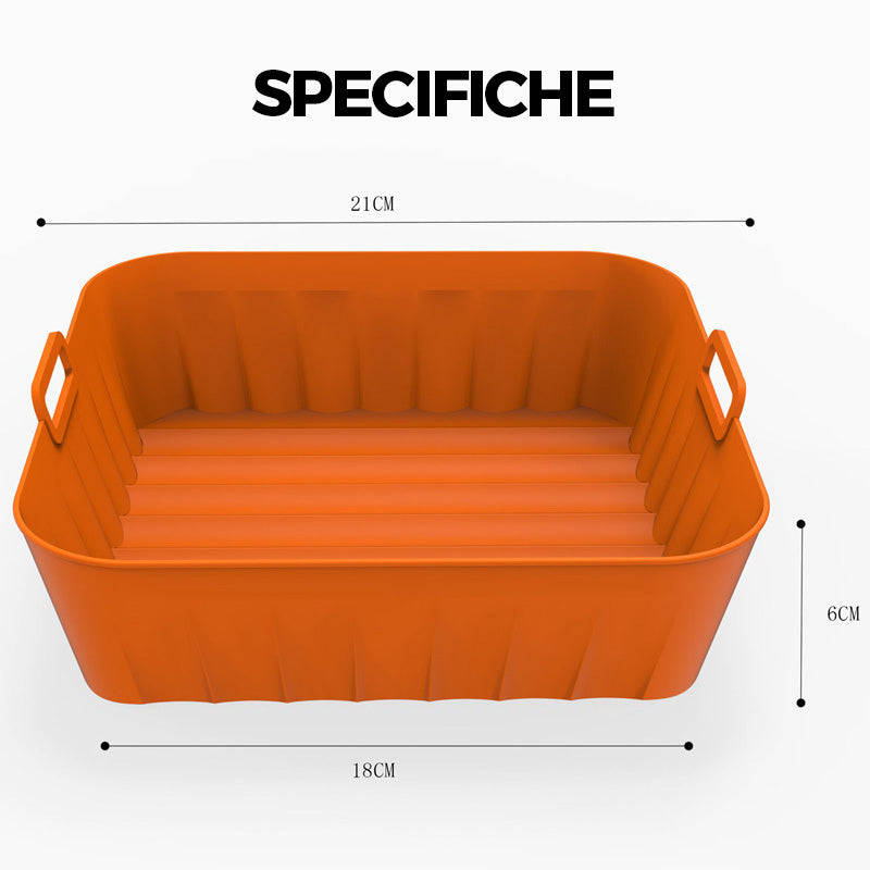 💎50% DE RÉDUCTION💎Pot en Silicone Réutilisable pour Friteuse à Air Chaud – Fond Ondulé 3D, Antiadhésif & Résistant de -40°C à 230°C🍟🔥