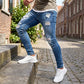 👖50 % DE RÉDUCTION !🔥Jean skinny délavé stylé pour homme – Coupe slim fuselée, coton respirant et détails déchirés tendance