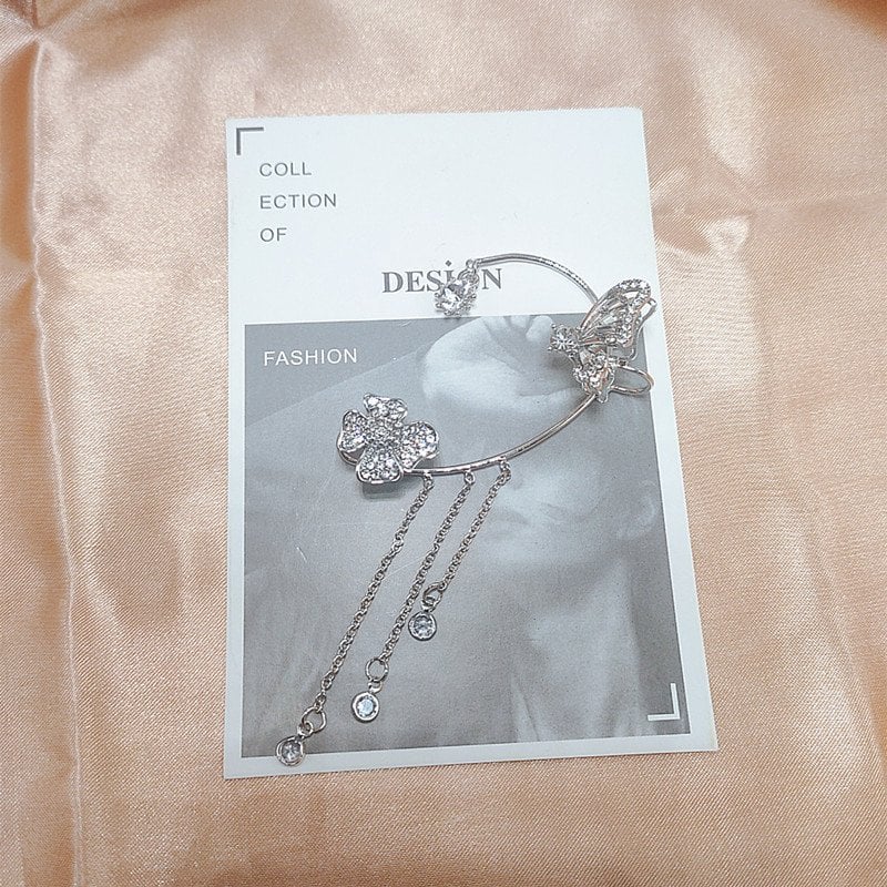 Boucles d'Oreilles Papillon Zircon avec Glands