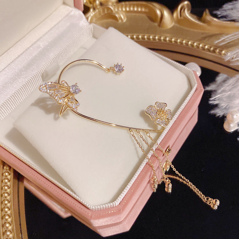 Boucles d'Oreilles Papillon Zircon avec Glands