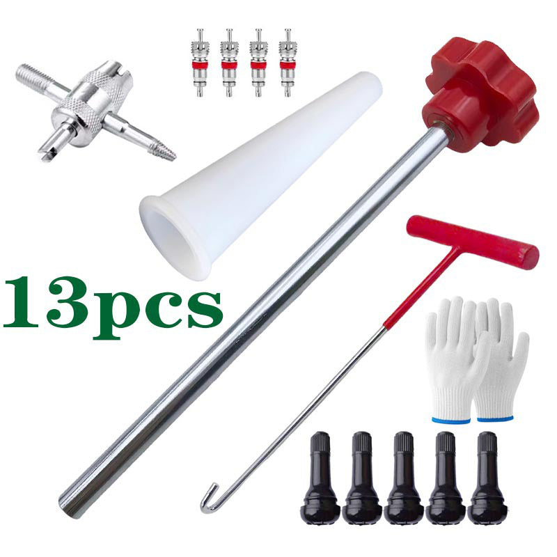 📢PROMO FLASH 50%🔧Kit d'Outils pour Valve de Pneu – Changement Rapide, Compatible Voiture/Moto/BTP, Outils Complets, Portable & Durable🚗