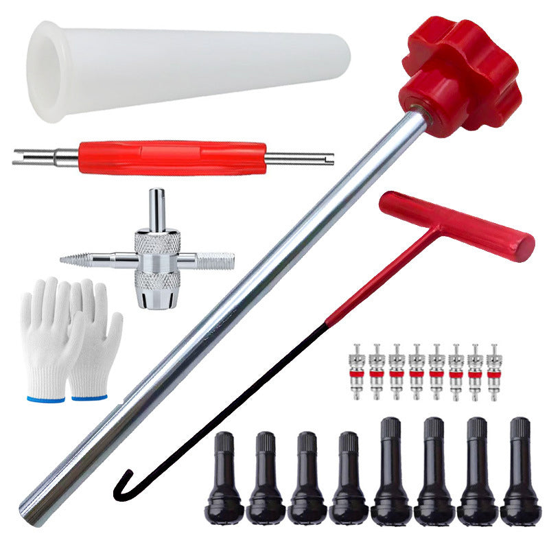 📢PROMO FLASH 50%🔧Kit d'Outils pour Valve de Pneu – Changement Rapide, Compatible Voiture/Moto/BTP, Outils Complets, Portable & Durable🚗
