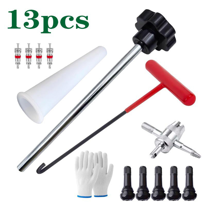 📢PROMO FLASH 50%🔧Kit d'Outils pour Valve de Pneu – Changement Rapide, Compatible Voiture/Moto/BTP, Outils Complets, Portable & Durable🚗