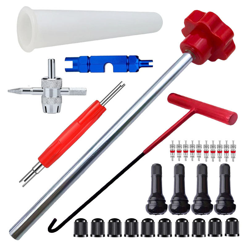 📢PROMO FLASH 50%🔧Kit d'Outils pour Valve de Pneu – Changement Rapide, Compatible Voiture/Moto/BTP, Outils Complets, Portable & Durable🚗