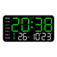 Grande horloge murale numérique avec affichage LED, dateur et thermomètre, cadeau idéal pour les personnes âgées, décoration pour le salon et la chambre à coucher