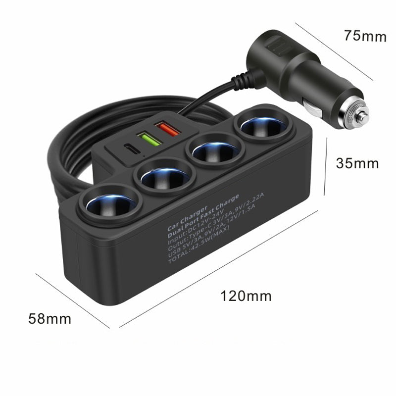 🔥Adaptateur allume-cigare 7 en 1 - Puissance 120 W⚡