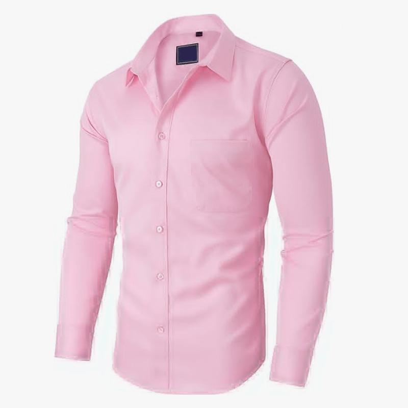 💎50% DE RÉDUCTION💎Chemise à Manches Longues Unie – Coupe Confortable, Anti-Froissement & Tissu Respirant en Coton pour Homme 👔✨