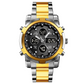 ⌚Montre Analogique-Numérique Militaire Étanche pour Hommes – 48mm, Multifonction & Bracelet en Acier Inoxydable ! 🕰️💪