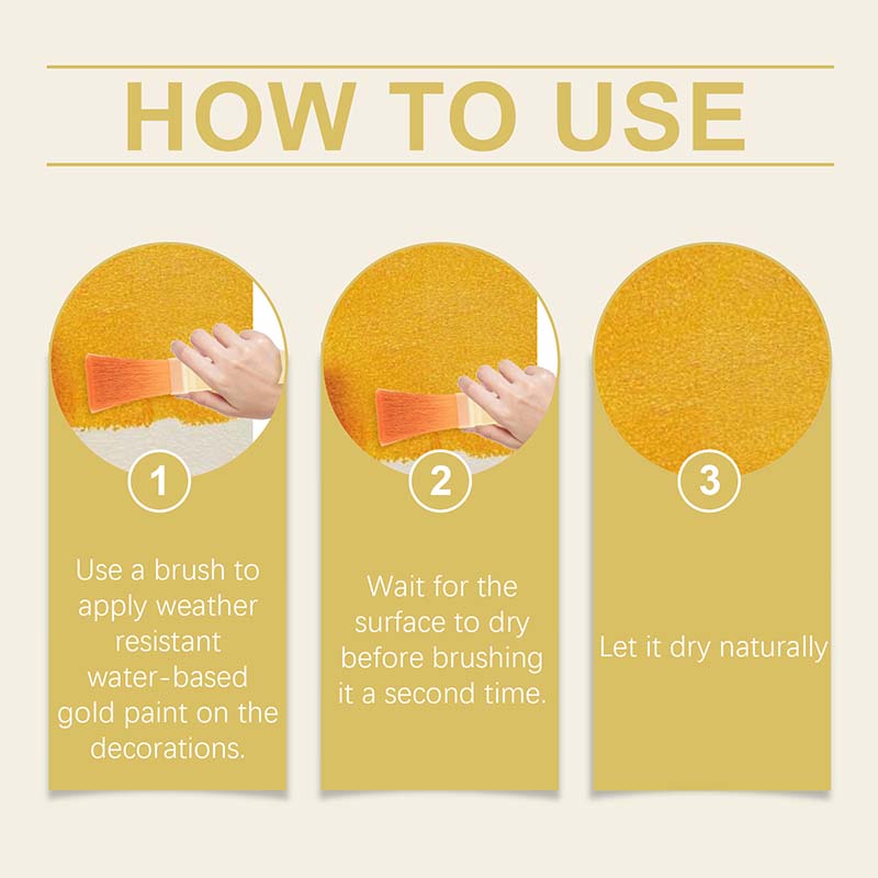 🎨✨ Peinture Dorée à Base d'Eau Résistante aux Intempéries – Effet Feuille d'Or, Adhérence Maxi & Écologique (150 g + Pinceau)