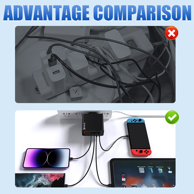 Chargeur de Téléphone Mobile à Charge Rapide USB 8 Ports