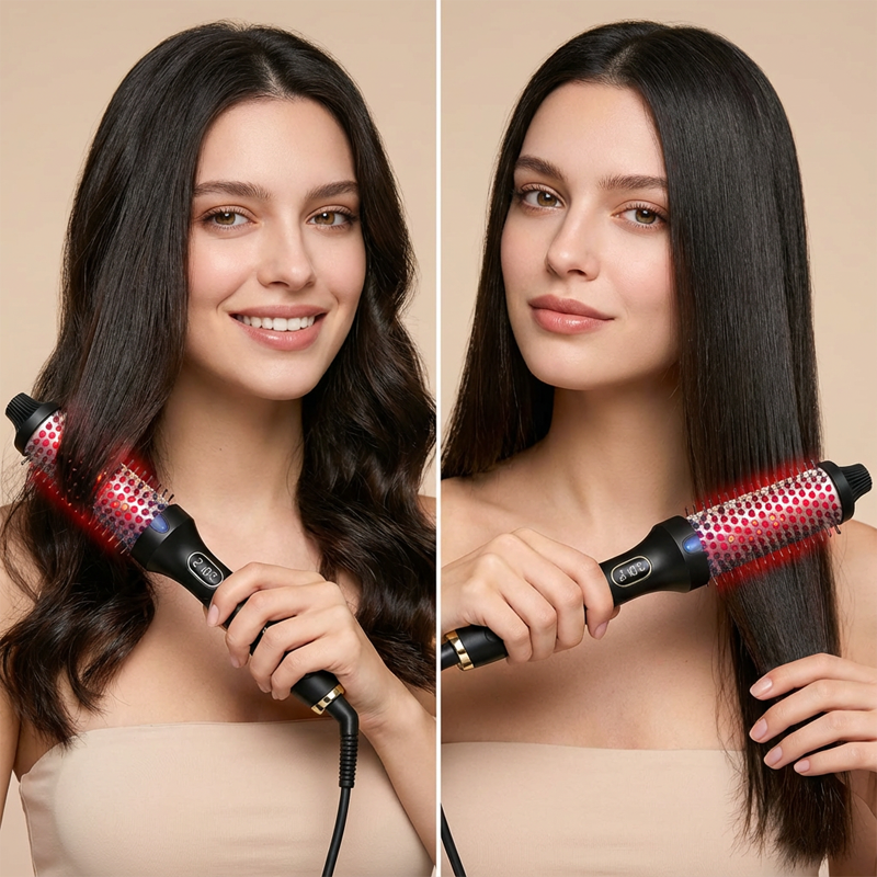 🎉50% de réduction✨Fer et lisseur 2 en 1 – Lisse, boucle et ajoute du volume en quelques secondes avec contrôle de température réglable