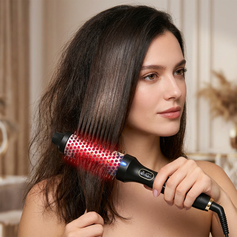 🎉50% de réduction✨Fer et lisseur 2 en 1 – Lisse, boucle et ajoute du volume en quelques secondes avec contrôle de température réglable