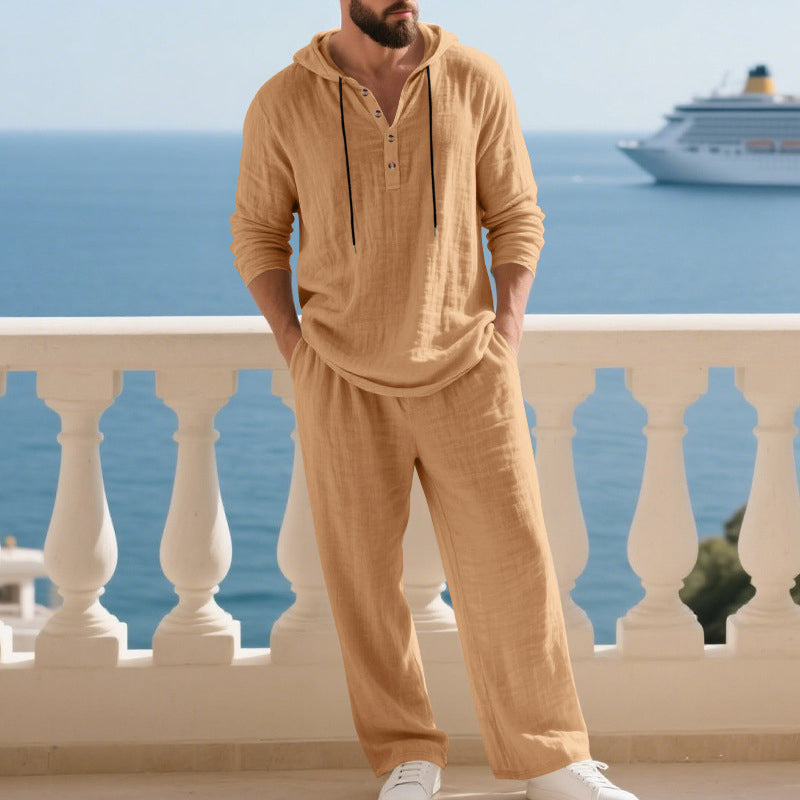 Ensemble 2 pièces pour homme : haut à capuche ample et décontracté et pantalon