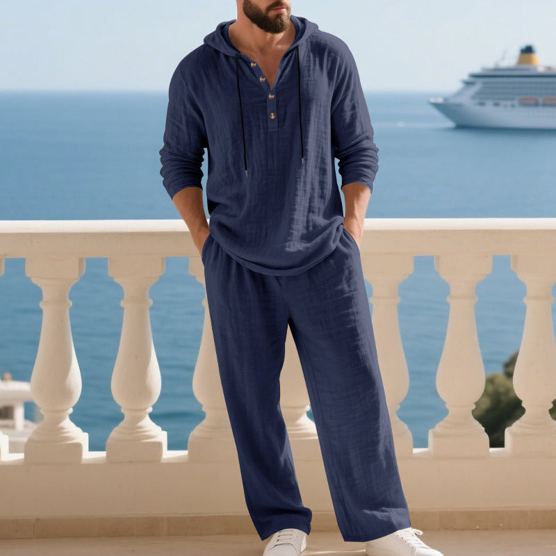 Ensemble 2 pièces pour homme : haut à capuche ample et décontracté et pantalon
