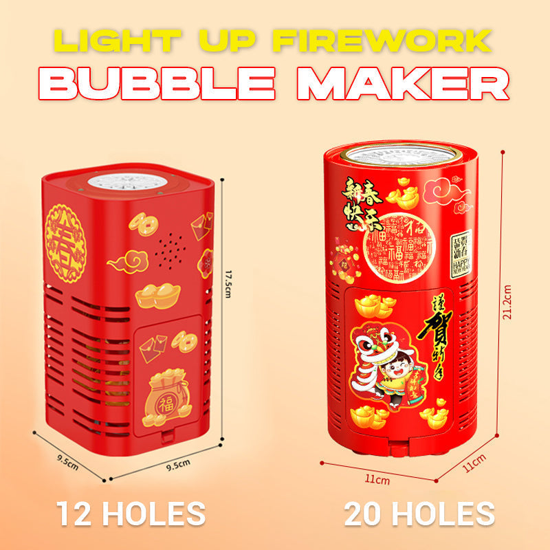 Machine à Bulles Lumineuse pour le Nouvel An - Effet Sonore et Lumières, Grande Capacité 240ml