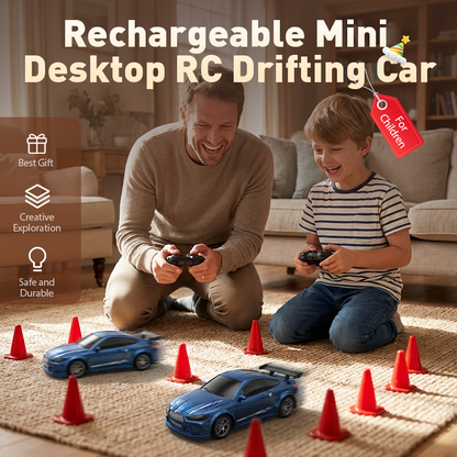 Mini voiture de drift télécommandée de bureau rechargeable