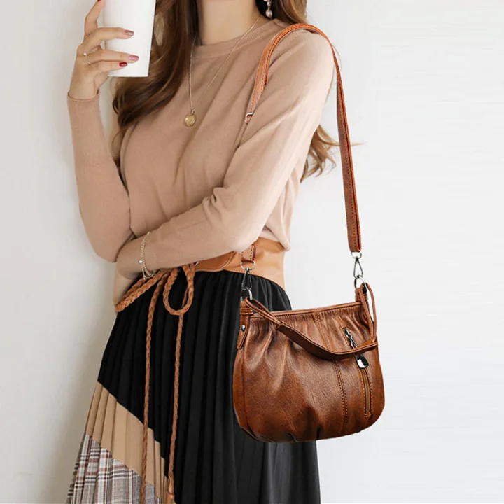💼Sac à Main Cube en Cuir – Design Plissé Élégant, Léger & Polyvalent ✨