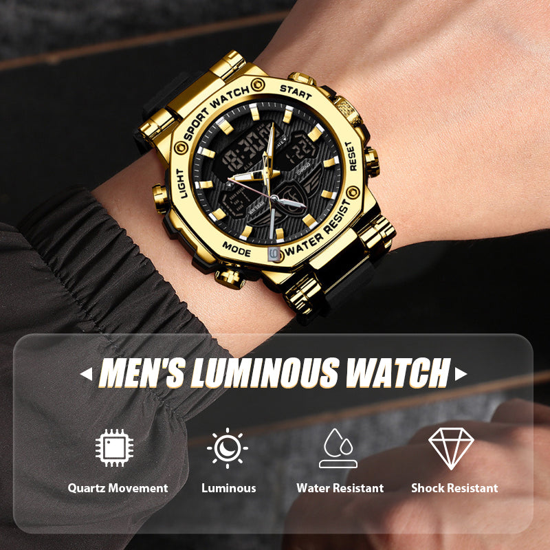 ⏰Montre multifonction imperméable et lumineuse pour homme – Double affichage, étanchéité 50 m & rétroéclairage🌙⌚