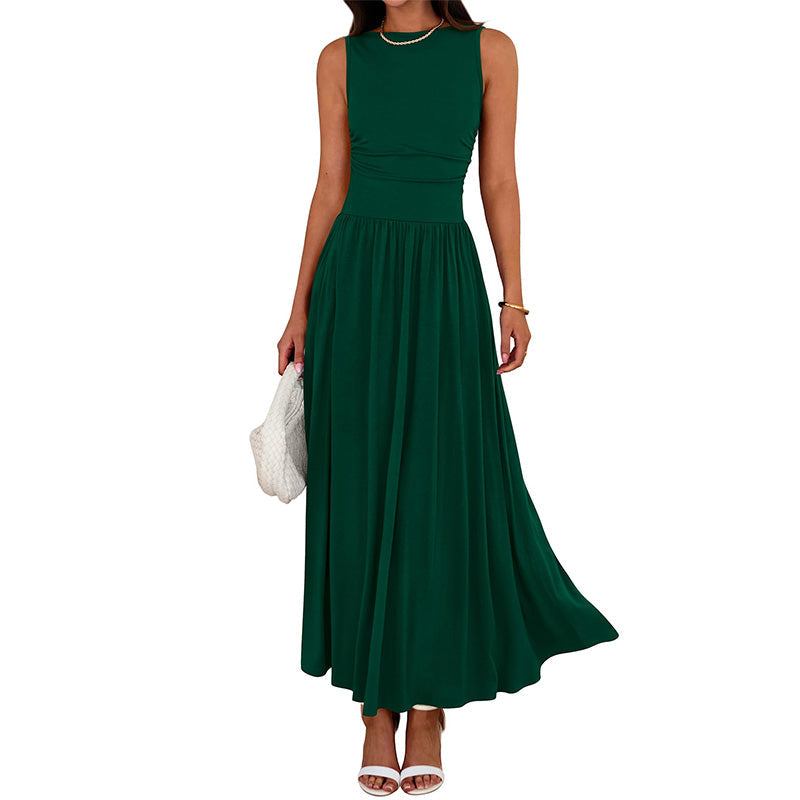 📢📢50 % de réduction !! ⏰Robe longue élégante à col rond pour femme 👗