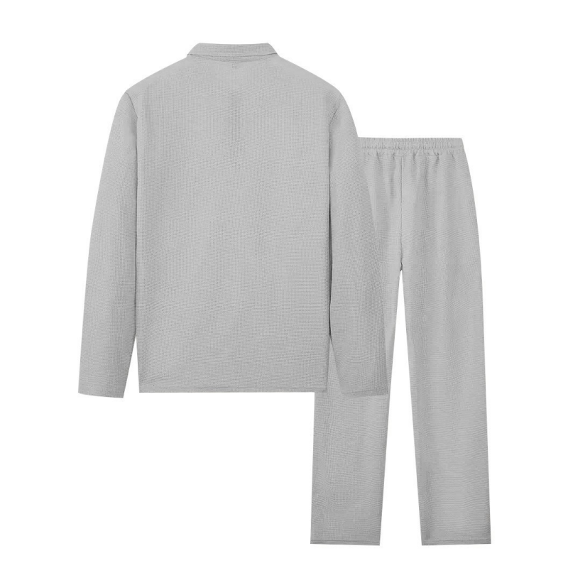 ⏰Ensemble sweat-shirt en maille gaufrée et pantalon droit pour homme