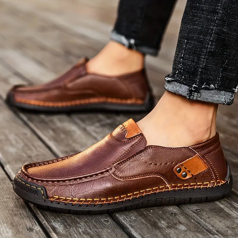 💎Chaussures Classiques en Cuir de Veau pour Homme – Sans Lacets, Confort Toute la Journée & Semelle Antidérapante