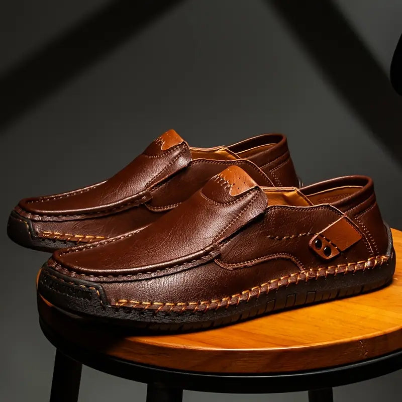 💎Chaussures Classiques en Cuir de Veau pour Homme – Sans Lacets, Confort Toute la Journée & Semelle Antidérapante