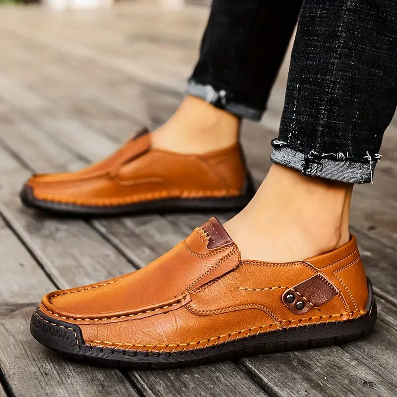 💎Chaussures Classiques en Cuir de Veau pour Homme – Sans Lacets, Confort Toute la Journée & Semelle Antidérapante