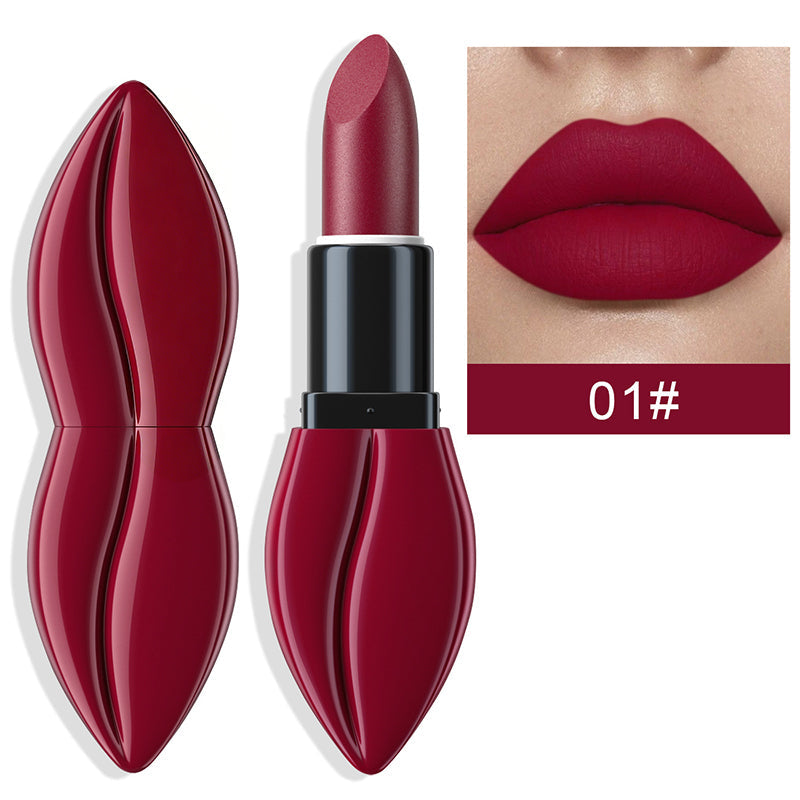 Rouge à Lèvres Mat en Forme de Lèvres - Finition Haute Couture Longue Tenue 12H