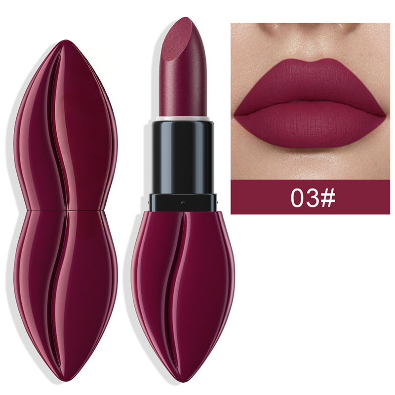 Rouge à Lèvres Mat en Forme de Lèvres - Finition Haute Couture Longue Tenue 12H
