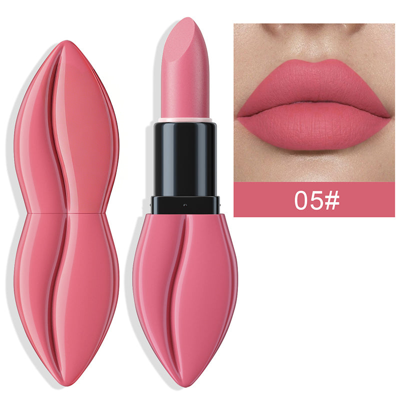 Rouge à Lèvres Mat en Forme de Lèvres - Finition Haute Couture Longue Tenue 12H