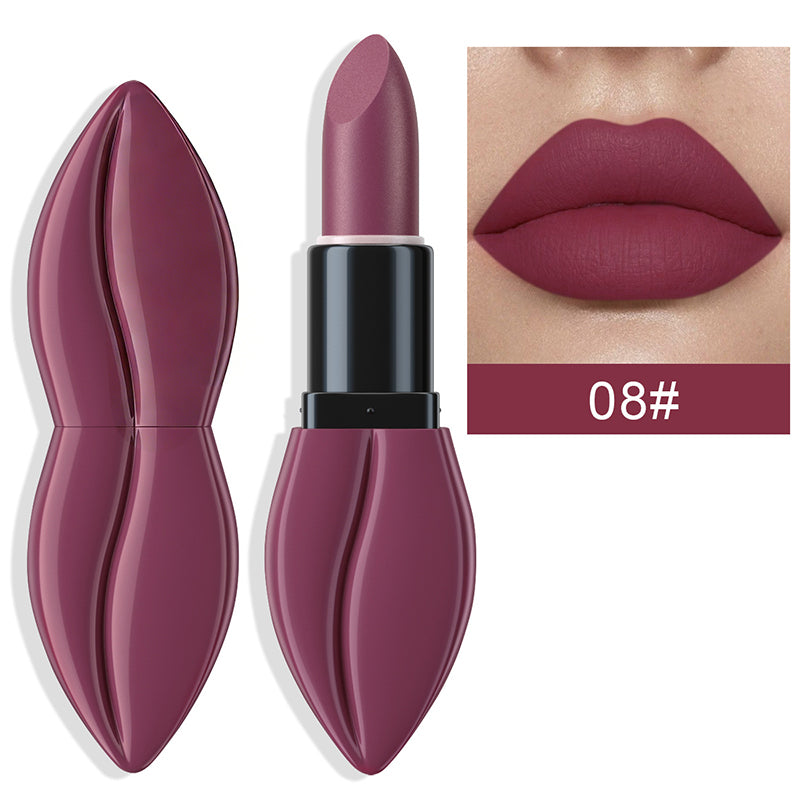 Rouge à Lèvres Mat en Forme de Lèvres - Finition Haute Couture Longue Tenue 12H