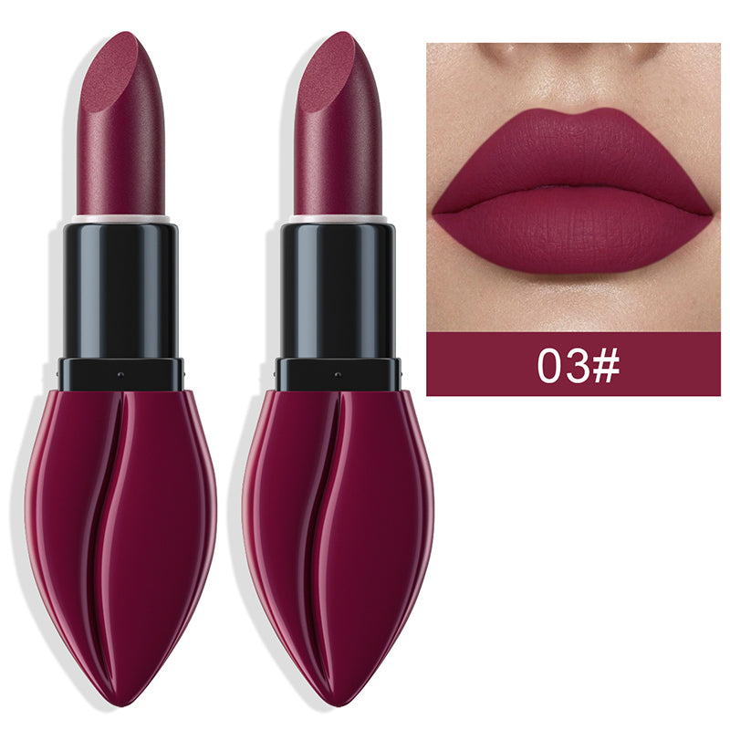 Rouge à Lèvres Mat en Forme de Lèvres - Finition Haute Couture Longue Tenue 12H