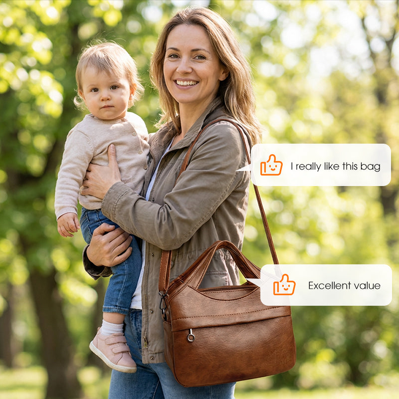 📢📢50 % de réduction⏰Sac à Bandoulière Femme en Simili-Cuir Souple – Léger, Multi-Compartiments & Tendance pour Tous les Jours✨