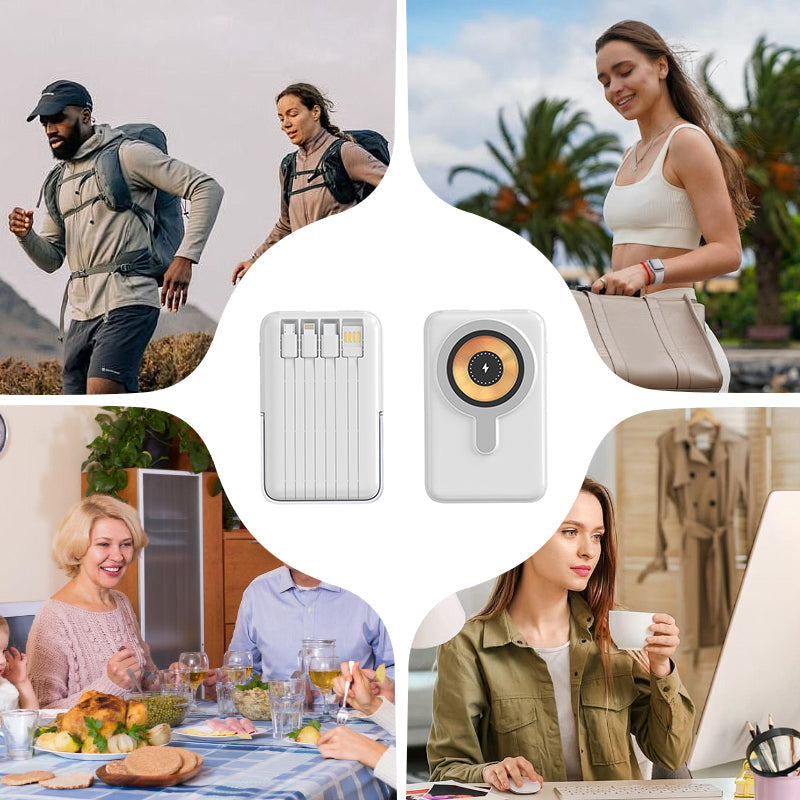 Magnétique sans fil Power Bank 10000mAh Chargrs rapide avec support téléphonique