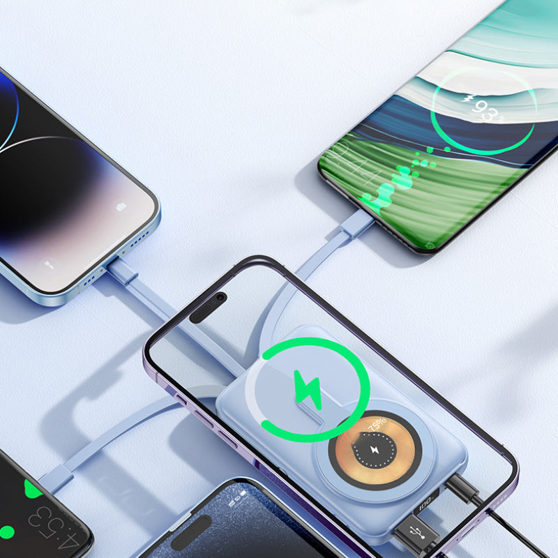 Magnétique sans fil Power Bank 10000mAh Chargrs rapide avec support téléphonique