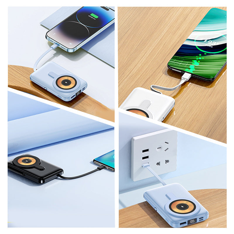 Magnétique sans fil Power Bank 10000mAh Chargrs rapide avec support téléphonique