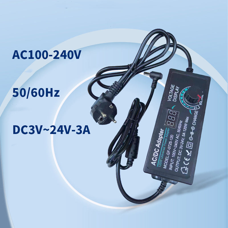 🔌 OFFRE LIMITÉE -50% ⚡ Adaptateur Secteur Universel 3V–24V/3A — Écran Numérique, Protection Intelligente