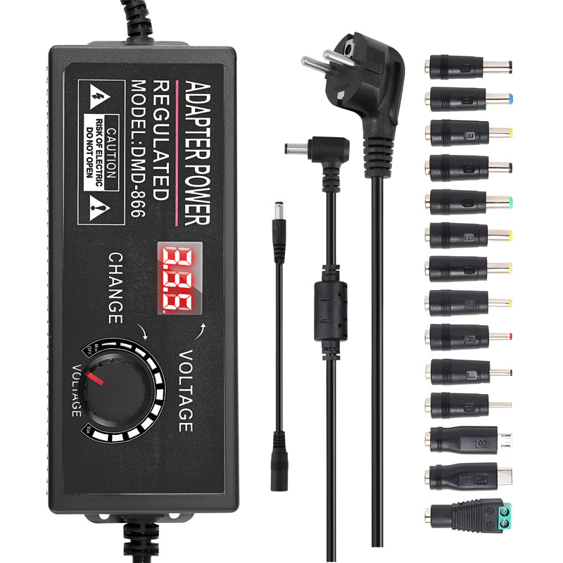 📢📢50% DE RÉDUCTION !! ⏰ Adaptateur secteur universel réglable 3V–24V/3A – Écran numérique, protection intelligente & compatible avec routeurs, LED, caméras