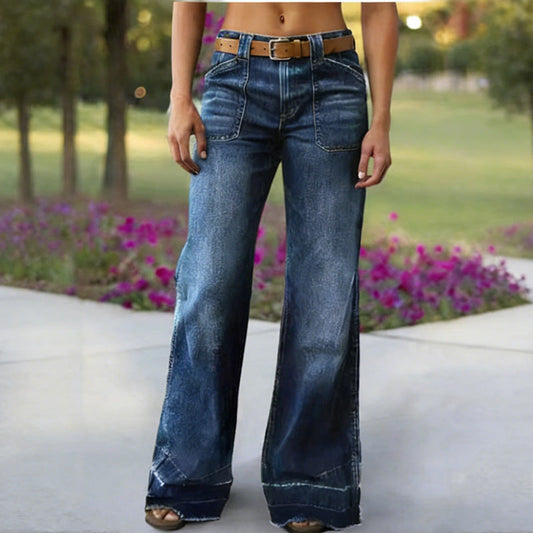 👖✨Chic Rétro | Jean Évasé Femme | Coupe Allongeante & Poches Généreuses💫