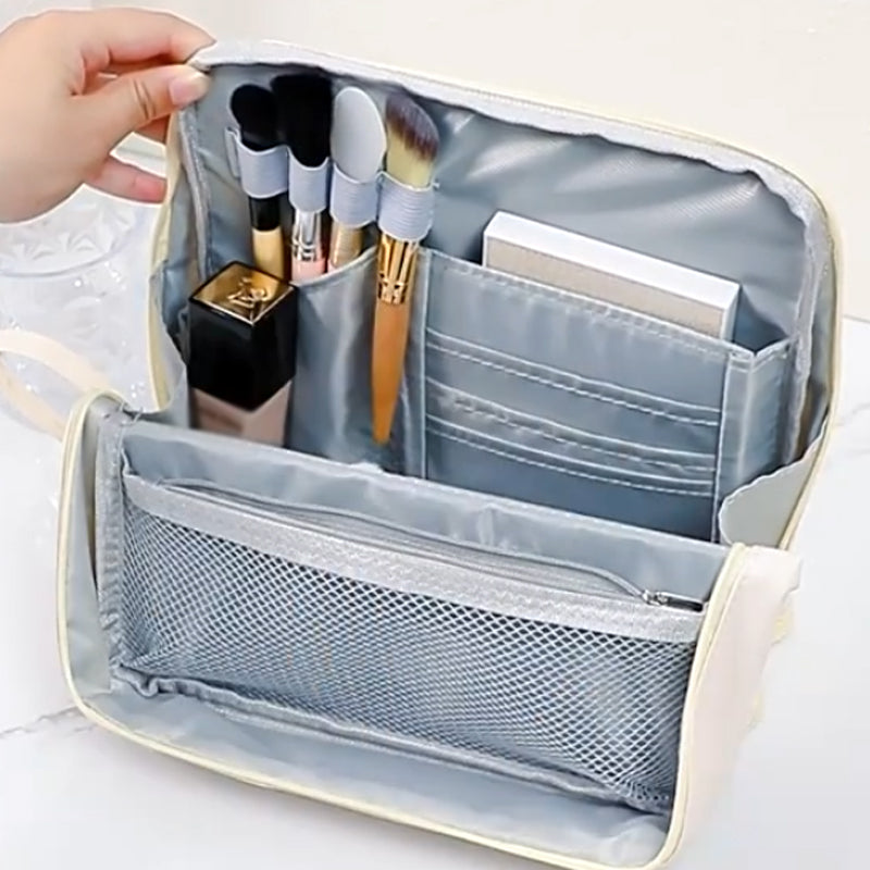 📢📢50% de réduction⏰Trousse à cosmétiques élégante à compartiments – Style minimaliste, rangement intelligent et ultra-pratique✨
