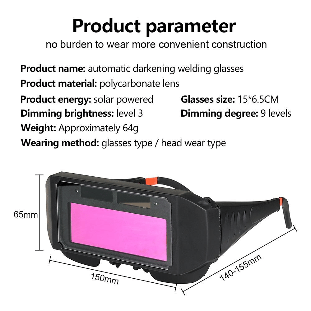 Lunettes de Soudage à Obscurcissement Automatique - Protection UV/IR, Pile Solaire et Monture Ajustable