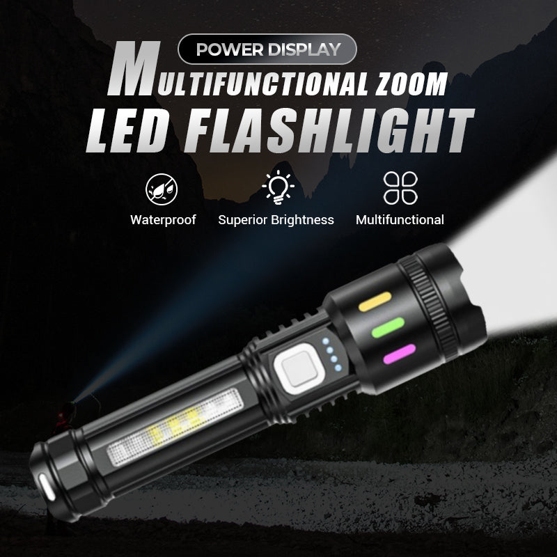 ⏰Lampe de poche LED zoom multifonctionnelle avec affichage de la puissance