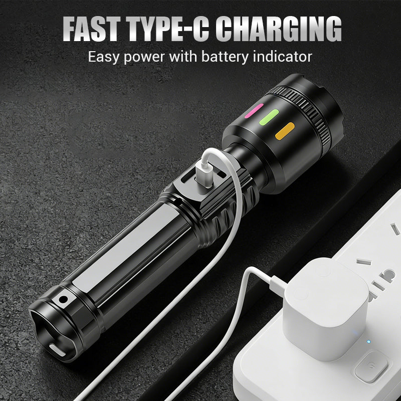 ⏰Lampe de poche LED zoom multifonctionnelle avec affichage de la puissance