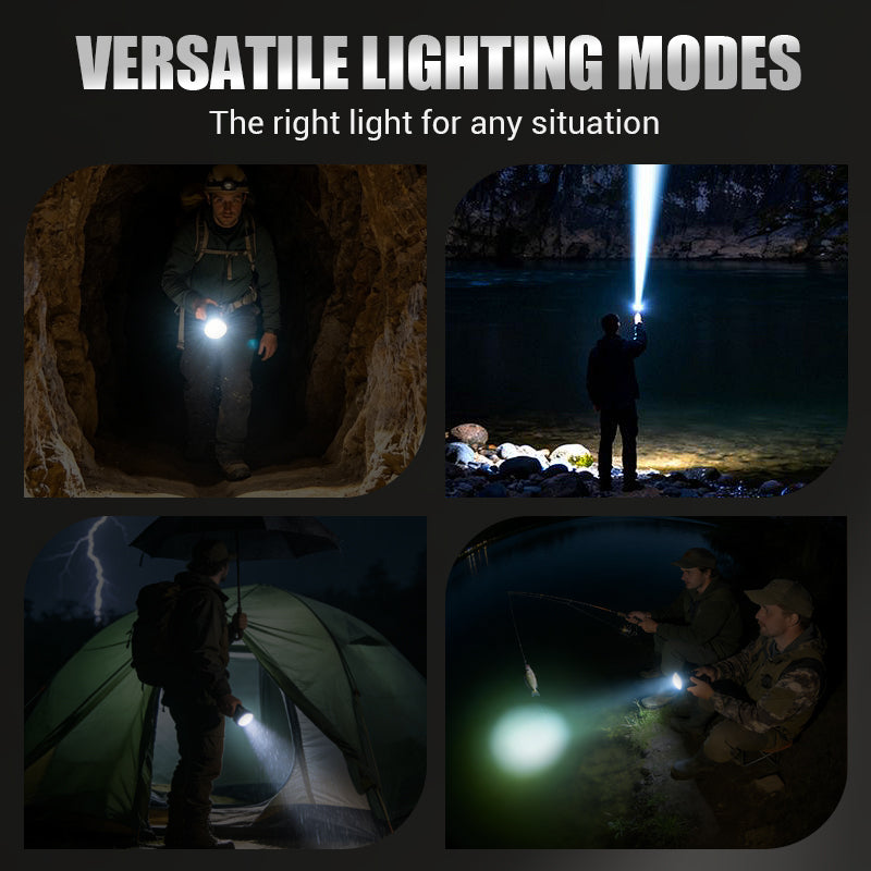 ⏰Lampe de poche LED zoom multifonctionnelle avec affichage de la puissance
