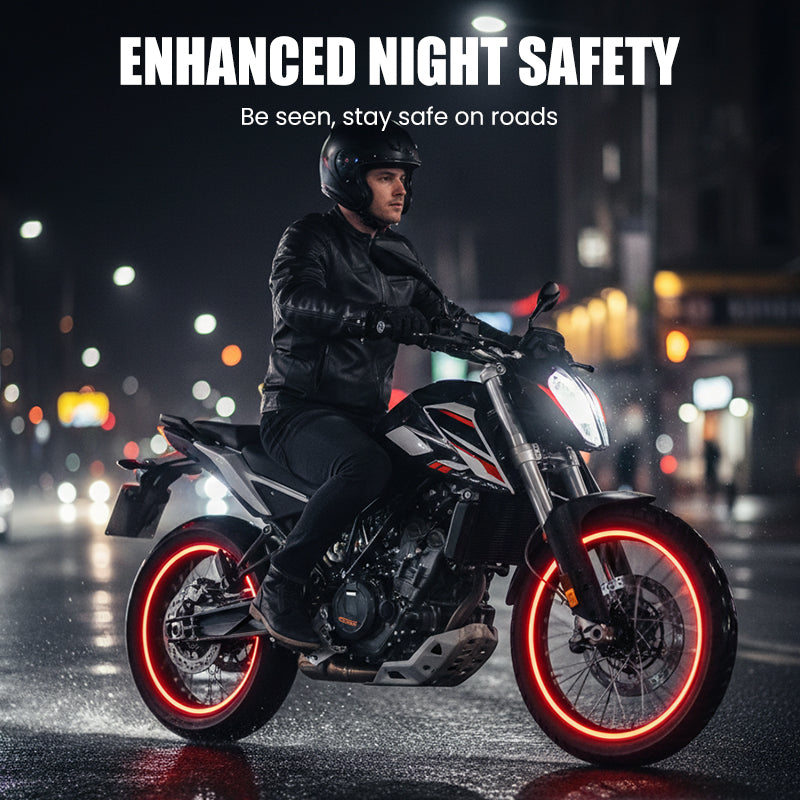 💥Autocollants réfléchissants pour jantes de moto – Sécurité accrue et style moderne🏍️✨