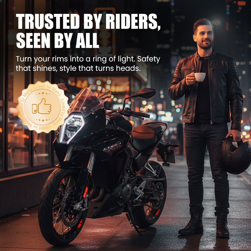 💥Autocollants réfléchissants pour jantes de moto – Sécurité accrue et style moderne🏍️✨