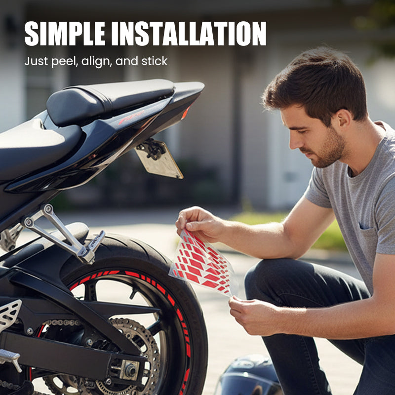💥Autocollants réfléchissants pour jantes de moto – Sécurité accrue et style moderne🏍️✨
