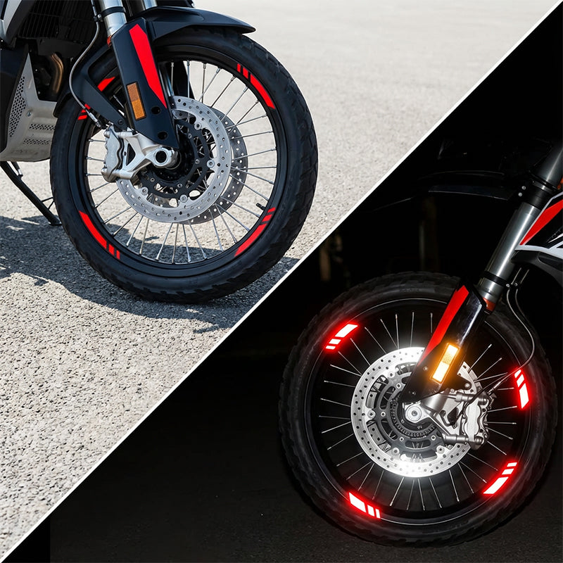 💥Autocollants réfléchissants pour jantes de moto – Sécurité accrue et style moderne🏍️✨