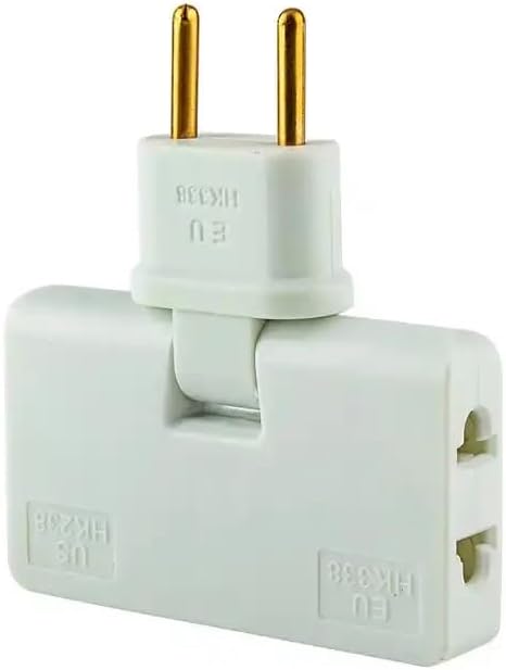 Prise de Courant Rotative à 180° à 3 Voies - Fiche Européenne, 2500W, Ignifuge et Portable
